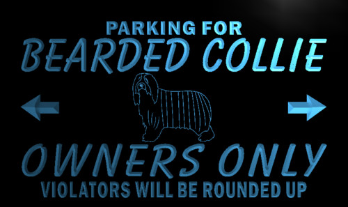 Bearded Collie Owner Only Neon Light Sign